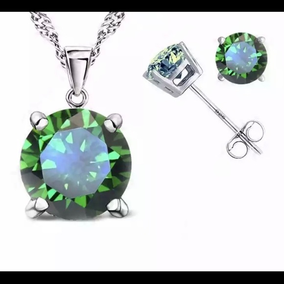 NEW .925 Sterling Silver Earring and Necklace Set - Picture 6 of 6